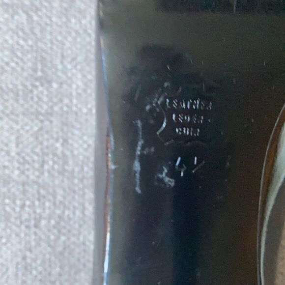 Charles Jourdan Paris Brown Patent Leather Pumps with 3 in Block Heels Size 4.5M - Picture 8 of 8